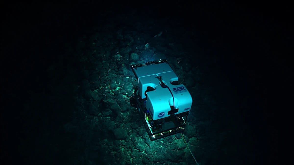 An ROV explores underwater