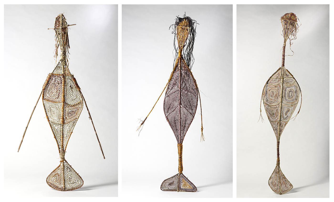The National Museum of Australia displays Yawkyawk sculptures by two Kunwinjku artists, Marina Murdilnga and Lulu Laradjbi.