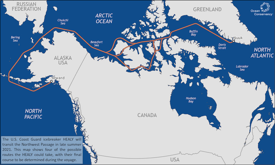 Healy route on a map