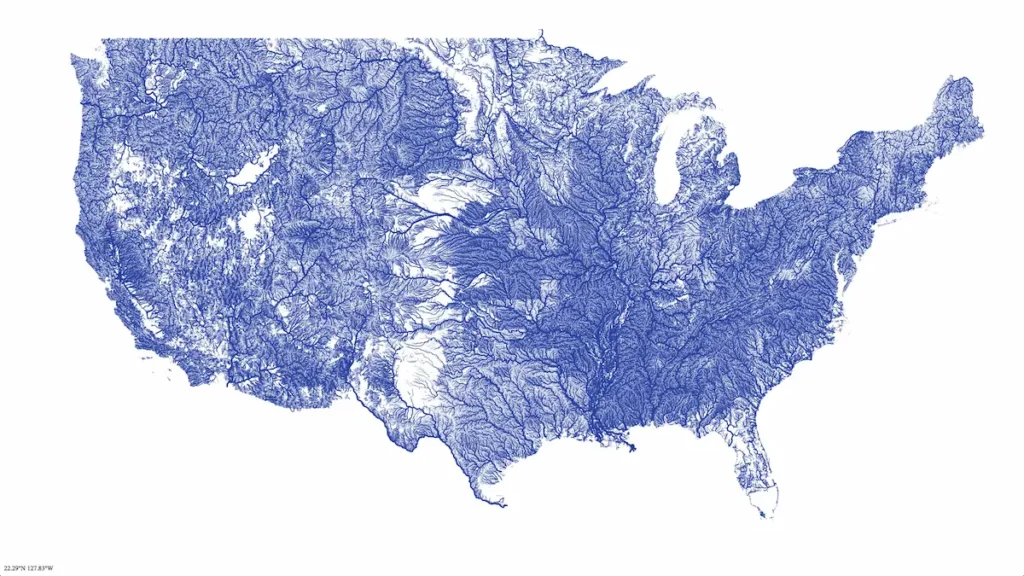 Map of watersheds