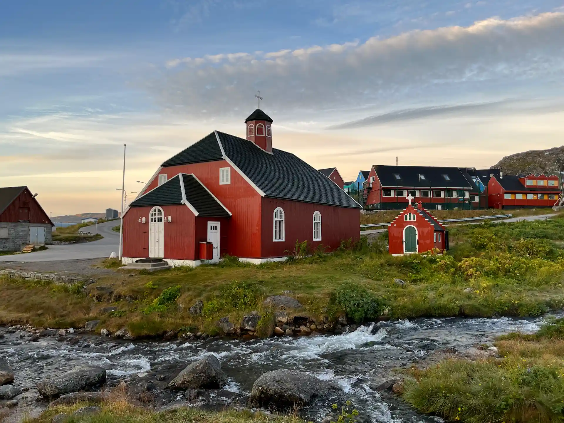 Old church in Qaqortoq, Greenland rebuilt in the 1800s