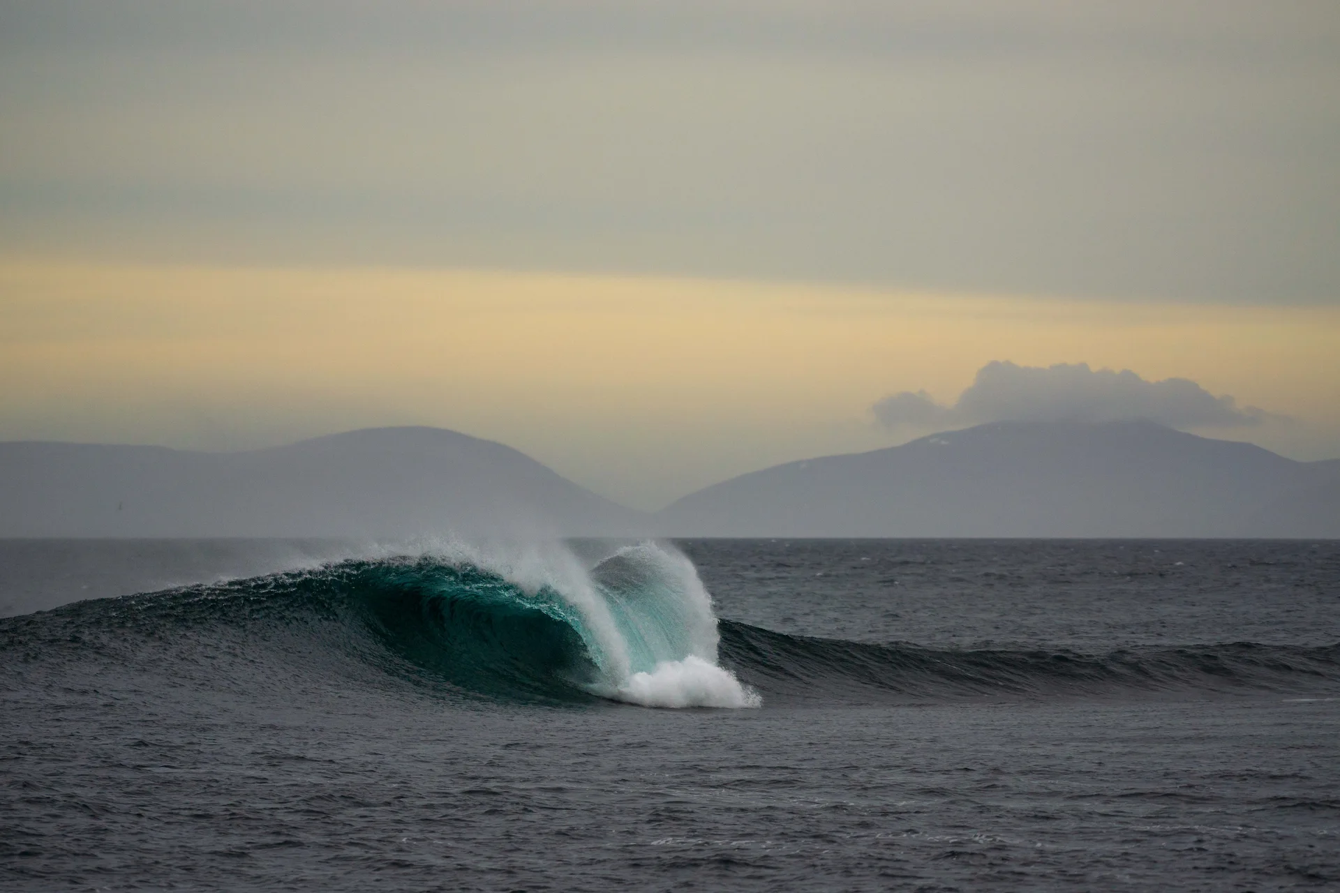 Wave at sunset noise pollution
