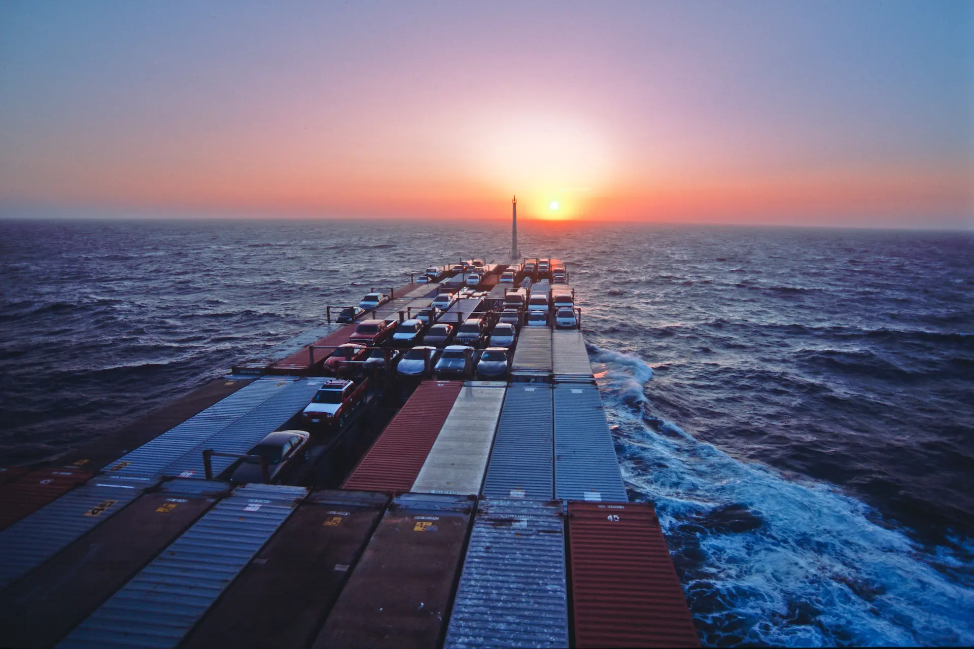 Container ship making way to Alaska