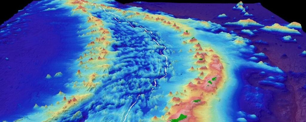 a heat map of the Mariana Trench