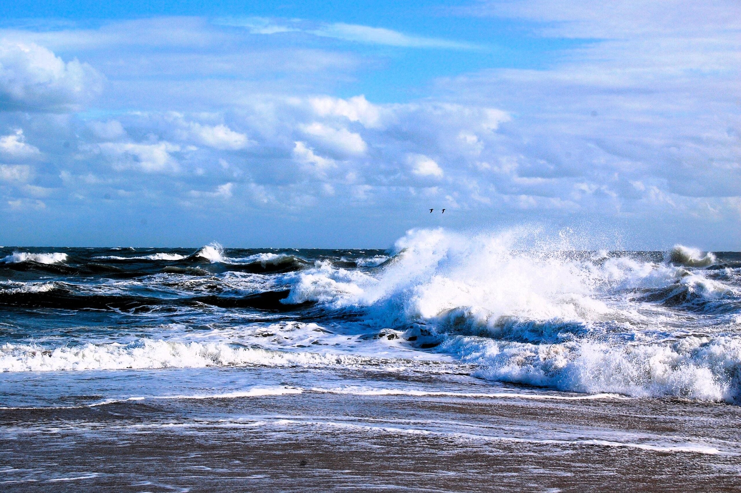 Waves crash to shore on a North Carolina beach